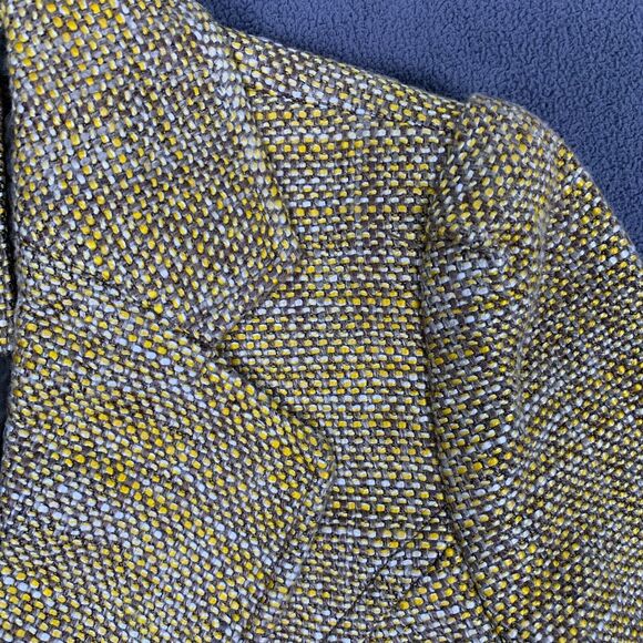 The Limited Blazer Small Tweed Yellow Brown Pockets Jacket Lined Careercore - Picture 8 of 8